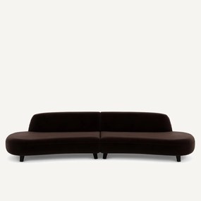 6-zits fluwelen bank, Rosebury, ontwerp Emmanuel Gallina