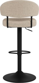 Mazzoni IRIS Beige (stof Basel 24)/zwarte poot - GESTOFFEERDE BARKRUK VOOR KEUKEN/BAR