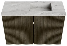 Mondiaz Joya DLux 60cm toiletmeubel shadow met wastafel faye rechts 1 kraangat glace