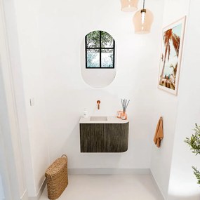 Mondiaz Joya DLux 60cm toiletmeubel ronding rechts shadow met wastafel faye links zonder kraangat meli