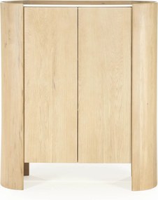 Wandkast Eiken Met Wit Marmer - 120x40x140cm.