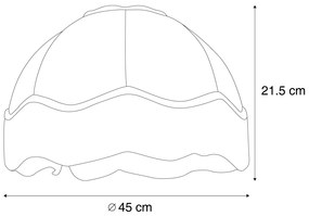 Stoffen lampenkap bruin met witte binnenkant 45/15/21,5 - Heritage