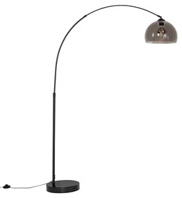 Moderne booglamp zwart met smoke glas - Arc Modern E27 Binnenverlichting Lamp