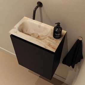 Mondiaz Ture DLux toiletmeubel 40cm urban met wastafel frappe links zonder kraangat