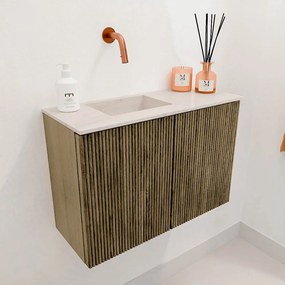 Mondiaz Joya DLux 60cm toiletmeubel dusk met wastafel faye links zonder kraangat meli