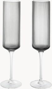 Mondgeblazen champagneglazen Ripple, 2-delig