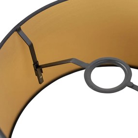 Stoffen Katoenen lampenkap zwart 35/30/20 met gouden binnenkant Modern rond