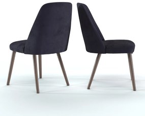 Set van 2 stoelen in fluweel en notenhout, Watford