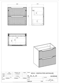 Comad Nova White onderkast met 2 lades 60x40x60cm wit