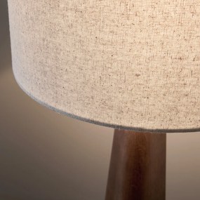 Lamp in notenhoutkleurig eikenhout en linnen, Nestwood