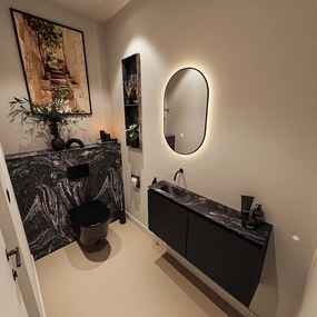 Mondiaz Ture DLux toiletmeubel 100cm urban met wastafel lava links zonder kraangat