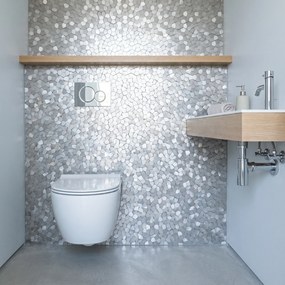 Zelfklevende Mozaïektegels Metaal | Pentagon 3D Zilver | 28,2×28,2 cm | Keuken, Bad &amp; WC