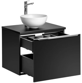 Comad Santa Fe Black badkamermeubel 60cm zwart mat met mat witte waskom