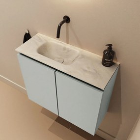 Mondiaz Ture DLux toiletmeubel 60cm greey met wastafel ostra links zonder kraangat