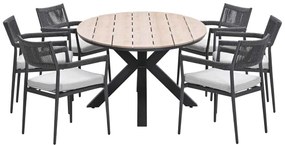 Garden Impressions Tineo tuinset 7-delig - Tulli tuintafel 220x115xH75 cm - light teak vironwood