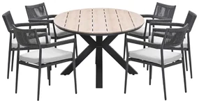 Garden Impressions Tineo tuinset 7-delig - Tulli tuintafel 220x115xH75 cm - light teak vironwood