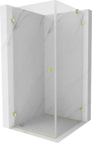 Mexen Lunar-B draaideur douchcabine links 100 x 100 cm, transparant, goud geborsteld - 832-100-100-55-00-L