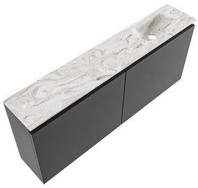 Mondiaz Ture DLux toiletmeubel 120cm dark grey met wastafel glace rechts zonder kraangat