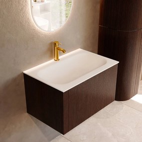 Mondiaz Kurve 70cm badmeubel ruby met 1 lade en wastafel big small midden 1 kraangat