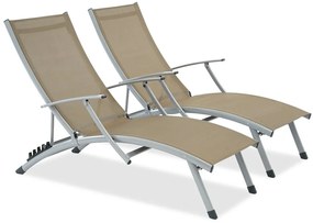 Set van twee bruine tuinligstoelen Salto Tuinpunt