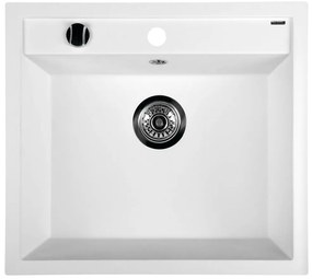 Sapho spoelbak 57x51cm met kraangat wit graniet