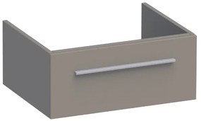BRAUER Sharp Wastafelonderkast - 60x46x25cm - 1 softclose lade - zonder greep - 1 sifonuitsparing - MDF - mat taupe 1507