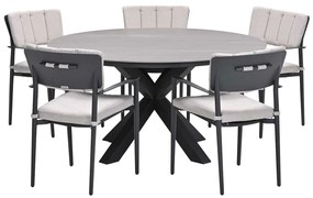 Garden Impressions Dane tuinset 6-delig - Duuk tuintafel Ø150 cm