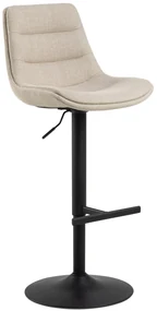 IDA Beige (stof Basel 24)/zwarte poot - TAPS TOELOPENDE GESTOFFEERDE BARSTOEL VOOR KEUKEN/WOONKAMER/RESTAURANT