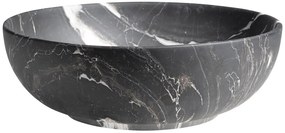 Sapho Rondane keramische waskom 41x41cm zwart marmer