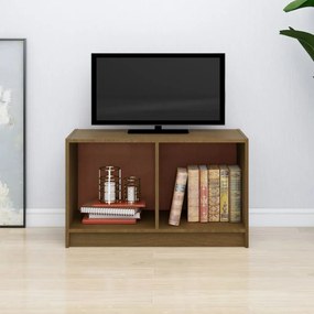 vidaXL Tv-meubel 70x33x42 cm massief grenenhout honingbruin