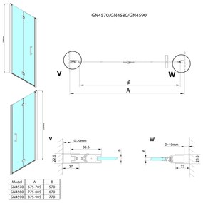 Gelco Loro vouwbare douchedeur 70x200cm chroom