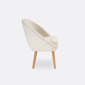 Bolvormige fauteuil met bouclette Jimi