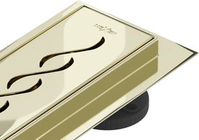 Mexen Flat 360° M18 draaibare lineaire afvoer 80 cm, goud - 1523080-40