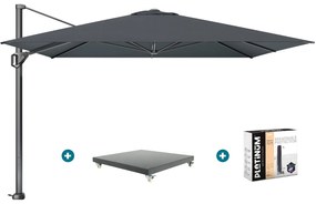 Platinum Challenger Telescope Zweefparasol premium - 3,5x3,5 - Faded Black met Marbella voet en hoes