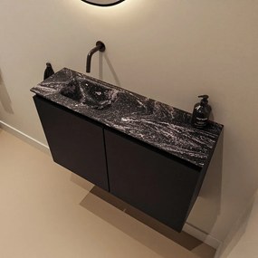 Mondiaz Ture DLux toiletmeubel 80cm urban met wastafel lava links zonder kraangat