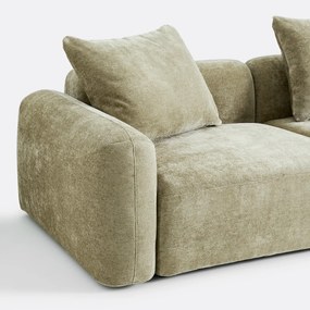 3-zits rechte modulaire hoekbank in jacquard chenille, AMAD