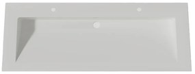Lambini Designs Flora solid surface wastafel 120cm met kraangaten wit mat