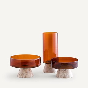 Vaas in amberkleurig glas en marmer, Trapani