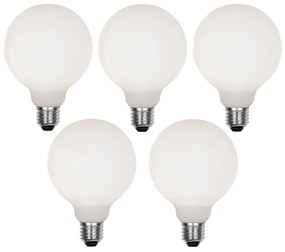 Set van 5 E27 dimbare LED lamp G95 mat 4W 430 lm 2200-4000K