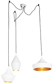 Set van 3 Scandinavische hanglampen wit met goud - Depeche Modern E27 Scandinavisch bol / globe / rond ovaal rond Binnenverlichting Lamp