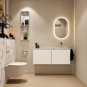 Mondiaz Ture DLux toiletmeubel 120cm talc met wastafel glace rechts zonder kraangat