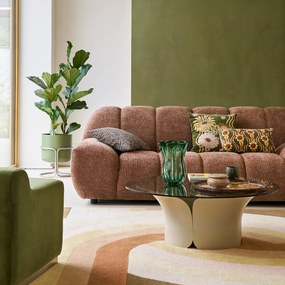 Tulpvormige salontafel in ijzer en glas Tessen