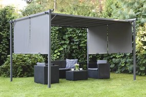 Antraciet terraspergola Sevilla 4x4m Tuinpunt