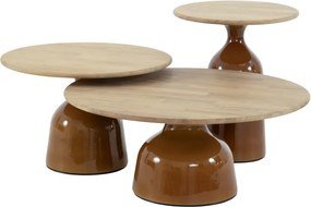 4 Seasons Outdoor June loungetafel caramel met rond blad Ø 60 cm SALE Loungetafel   beige weerbestendig