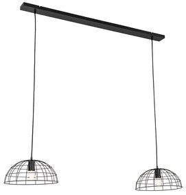 Industriële hanglamp zwart 2-lichts - Hanze