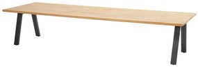 Taste by 4 Seasons Ambassador low dining tafel met teak blad 280 x 100 cm SALE Tuintafel houtkleur weerbestendig
