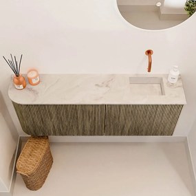 Mondiaz Joya DLux 110cm toiletmeubel ronding links dusk met wastafel faye rechts zonder kraangat frappe