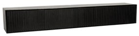 Starfurn Madison Black Hangend Tv-meubel Zwart Hout Ribbels 200 Cm - 200x35x30cm.