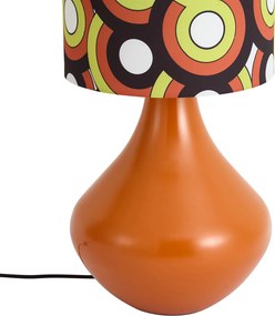 Retro vloerlamp oranje met stoffen kap multicolor - Mina