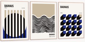 Ingelijste digitale prints Bauhaus, 3-delig